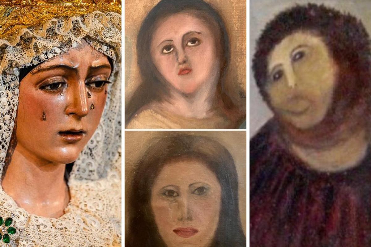 Restauraciones de la virgen de la Macarena, de una copia de 'La inmaculada de El Escorial' de Murillo y el 'Ecce Homo' de Borja.