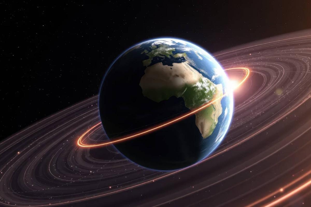 La Tierra acelera su rotación, en una imagen creada por IA.