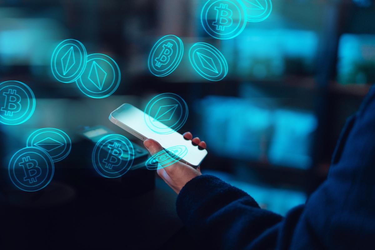 Ilustración de recurso de una persona con criptomonedas