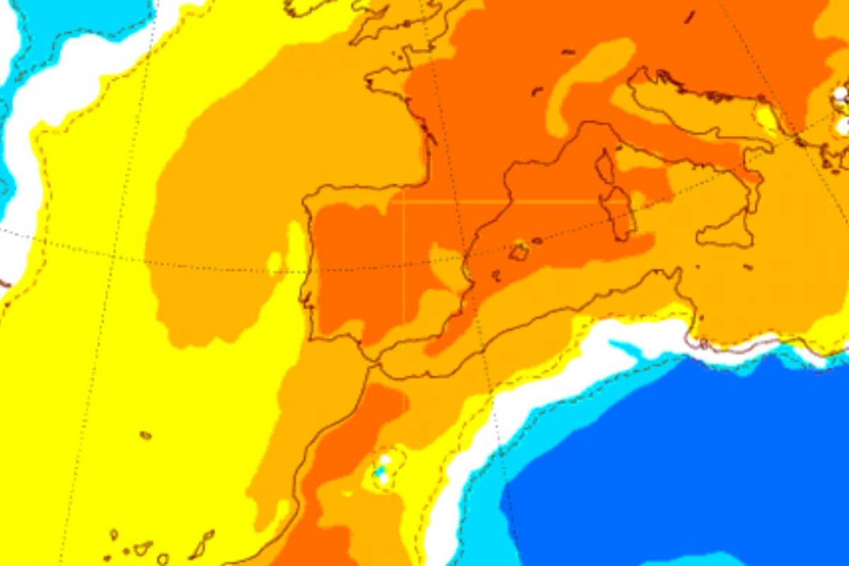 El mapa de anomalías de temperaturas de la AEMET