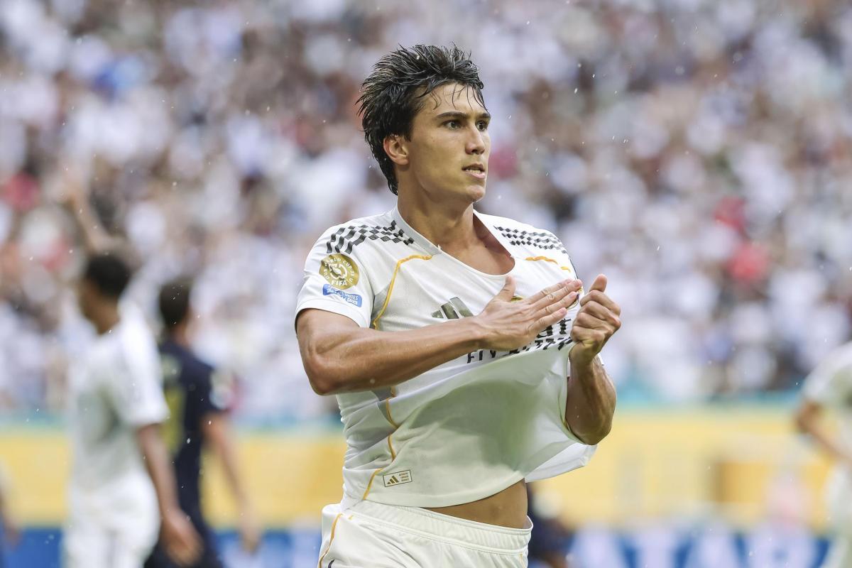 Gonzalo celebra el gol ante la Juventus en los octavos de final del Mundial de Clubes 2025