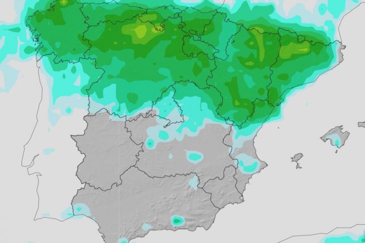 Mapa de precipitación máxima del EPS para el 4 de julio de 2025