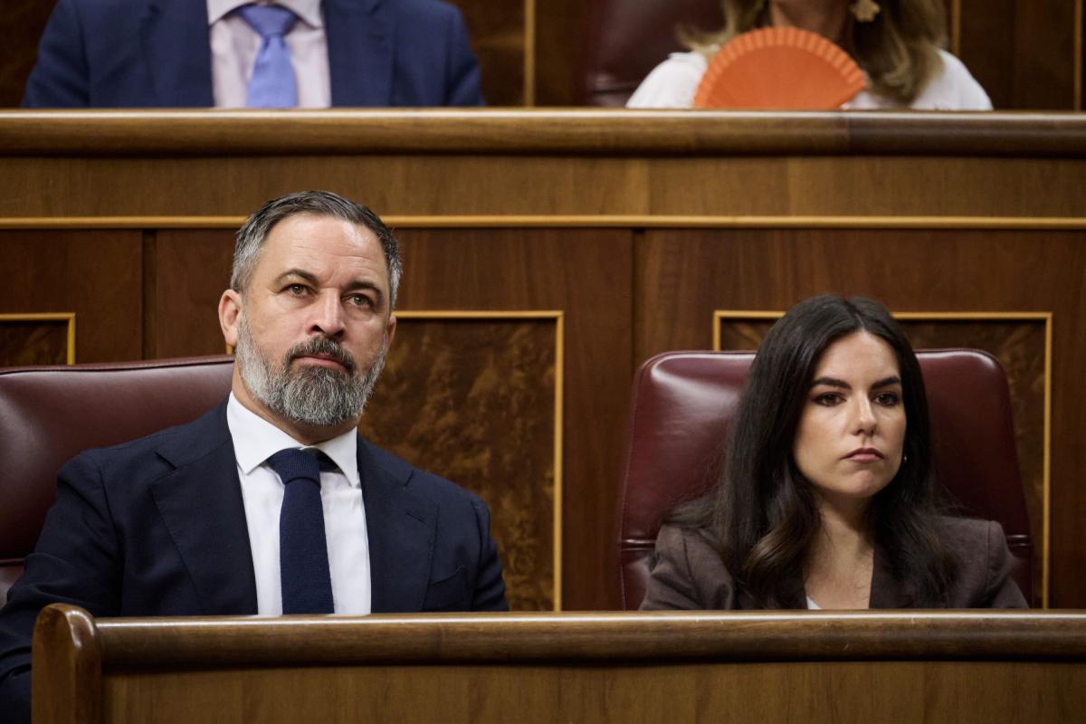 El líder de Vox, Santiago Abascal, y la portavoz parlamentaria en el Congreso, Pepa Millán; en una imagen de archivo en el Hemiciclo.