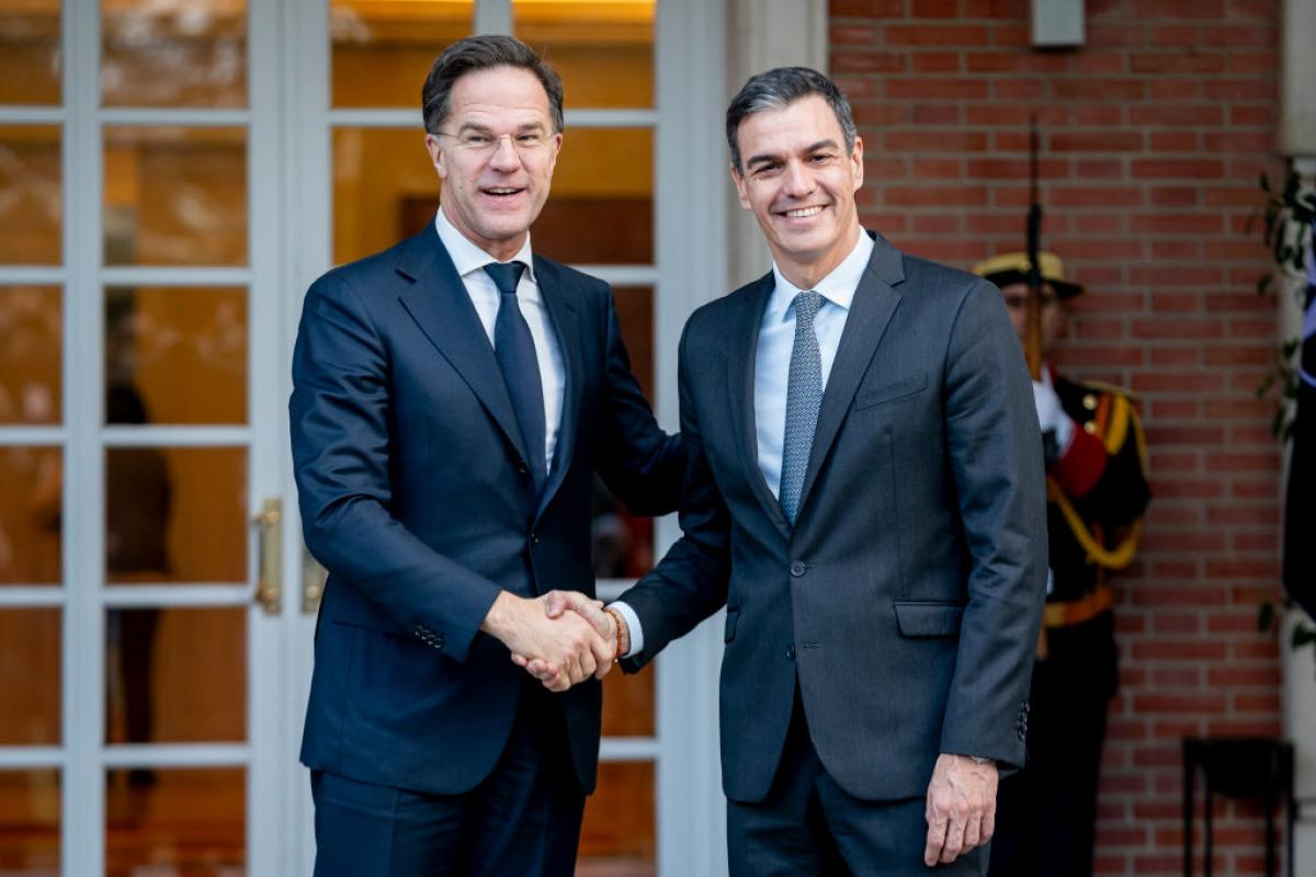 Mark Rutte, con Pedro Sánchez en su visita a La Moncloa en enero de 2025