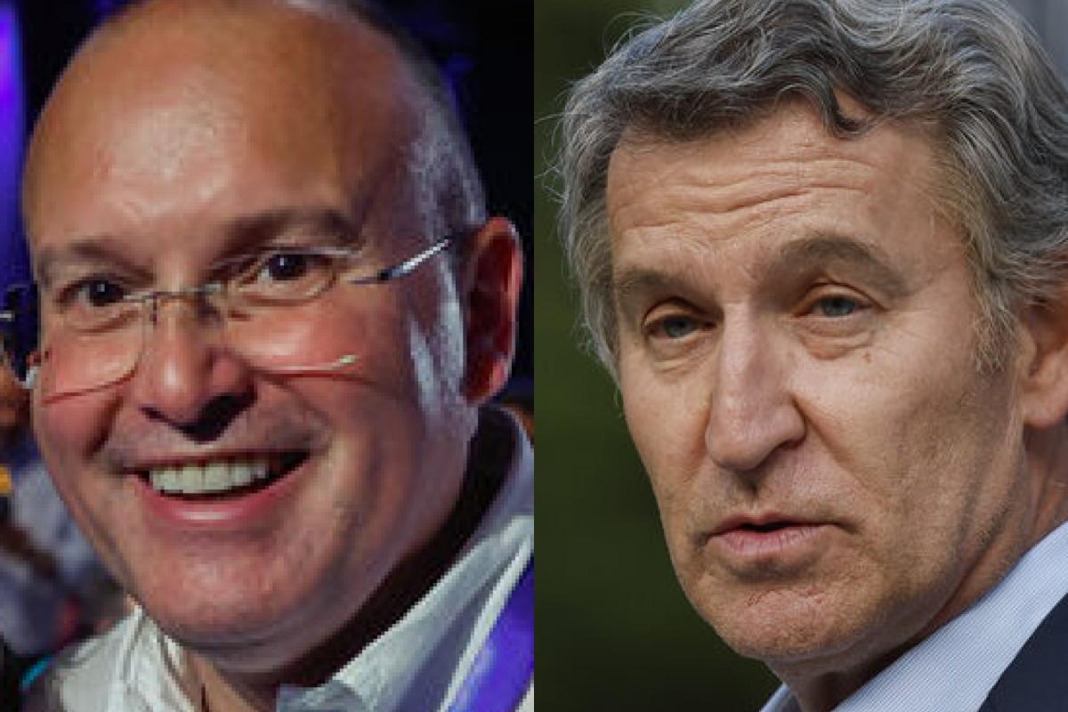 El secretario general del PP, Miguel Tellado, y el presidente nacional del PP, Alberto Núñez Feijóo; en sendas imágenes de archivo.