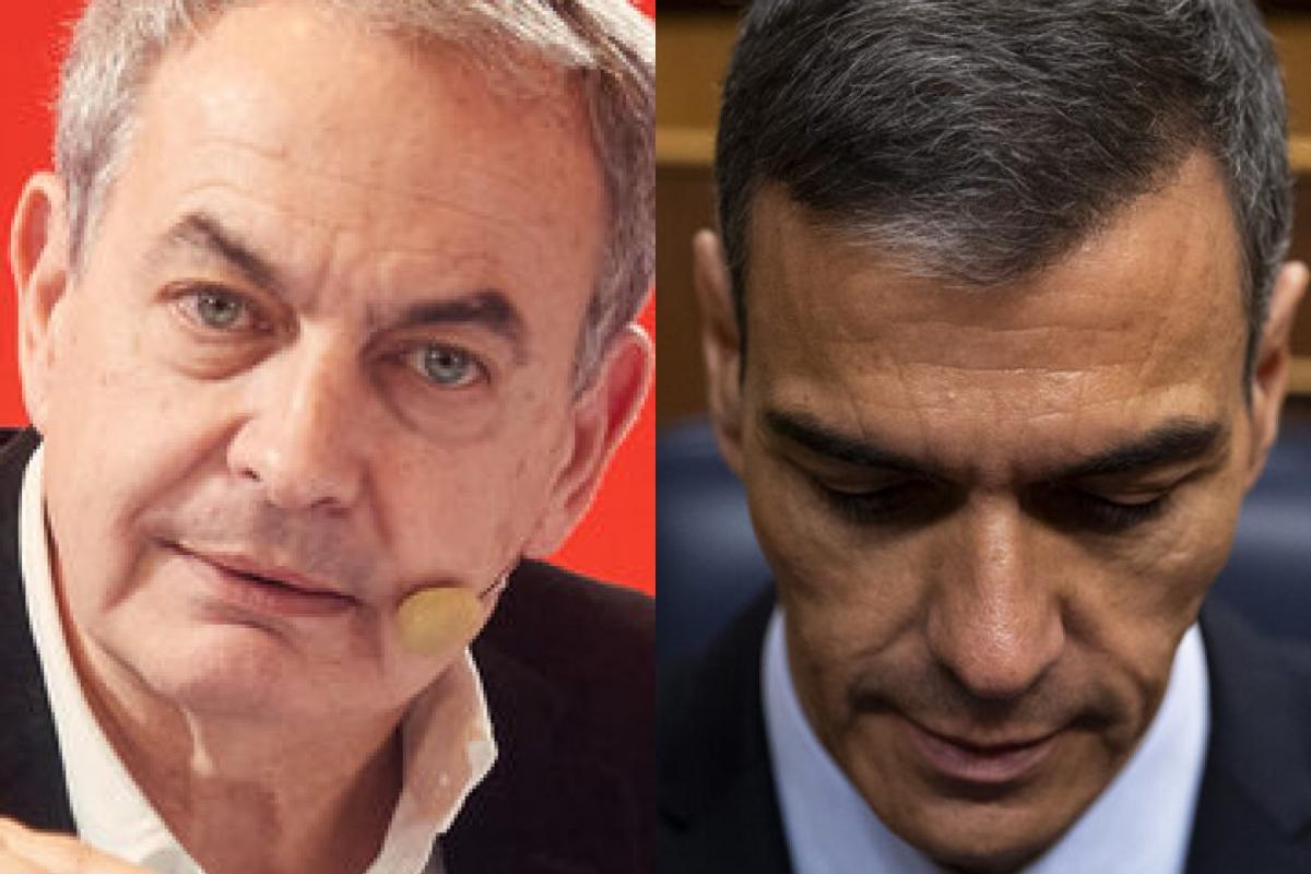 El expresidente del Gobierno, José Luis Rodríguez Zapatero, y el actual mandatario español, Pedro Sánchez; en sendas imágenes de archivo.