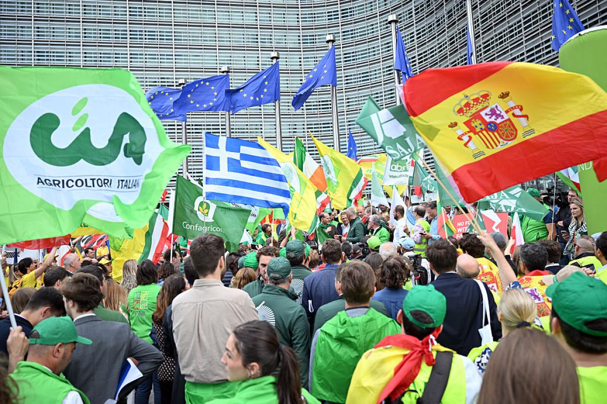 Manifestación de agricultores y ganaderos de toda Europa a las puertas de la Comisión Europea esta semana