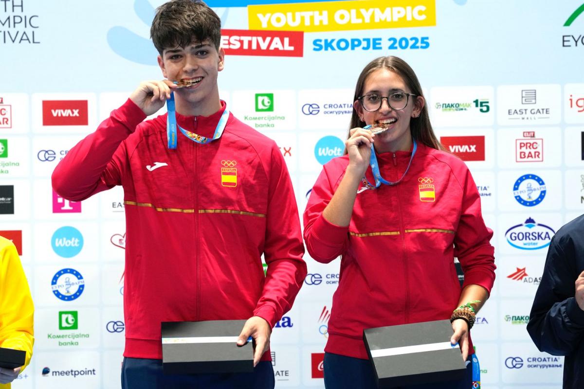 Juan Miguel Robles y Gloria Sánchez, con su oro en Skopje 2025