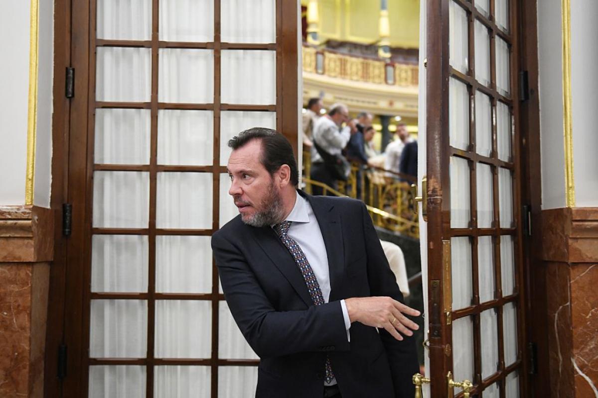 Óscar Puente, a la salida del pleno del pasado martes en el Congreso