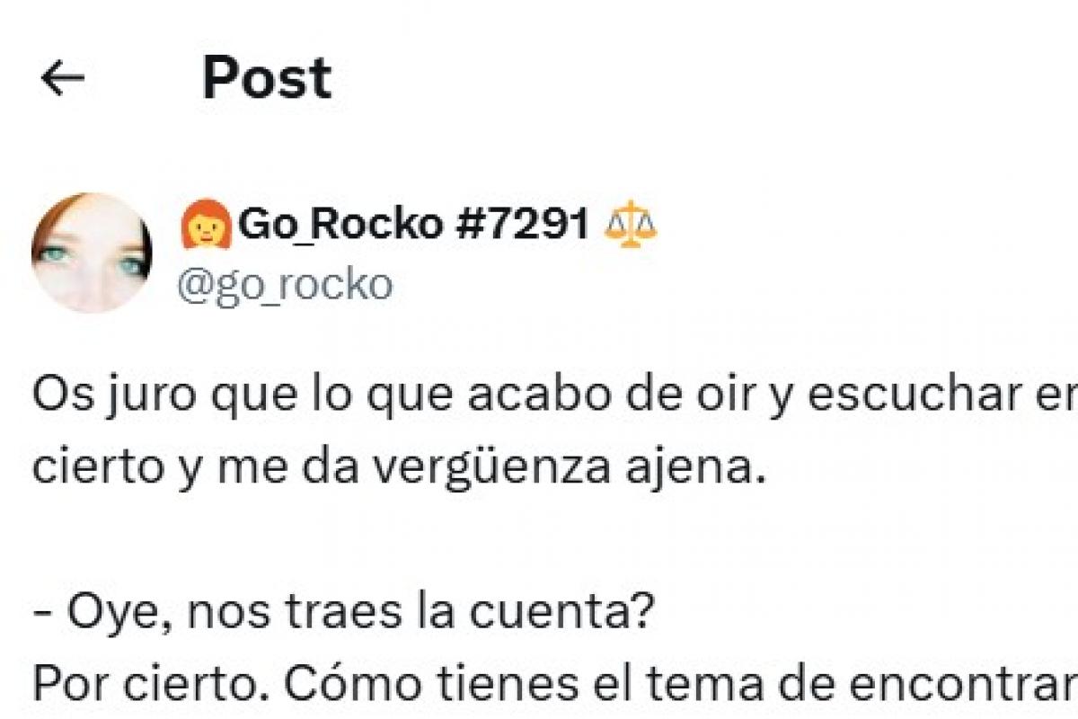 El tuit de la usuaria @go_rocko