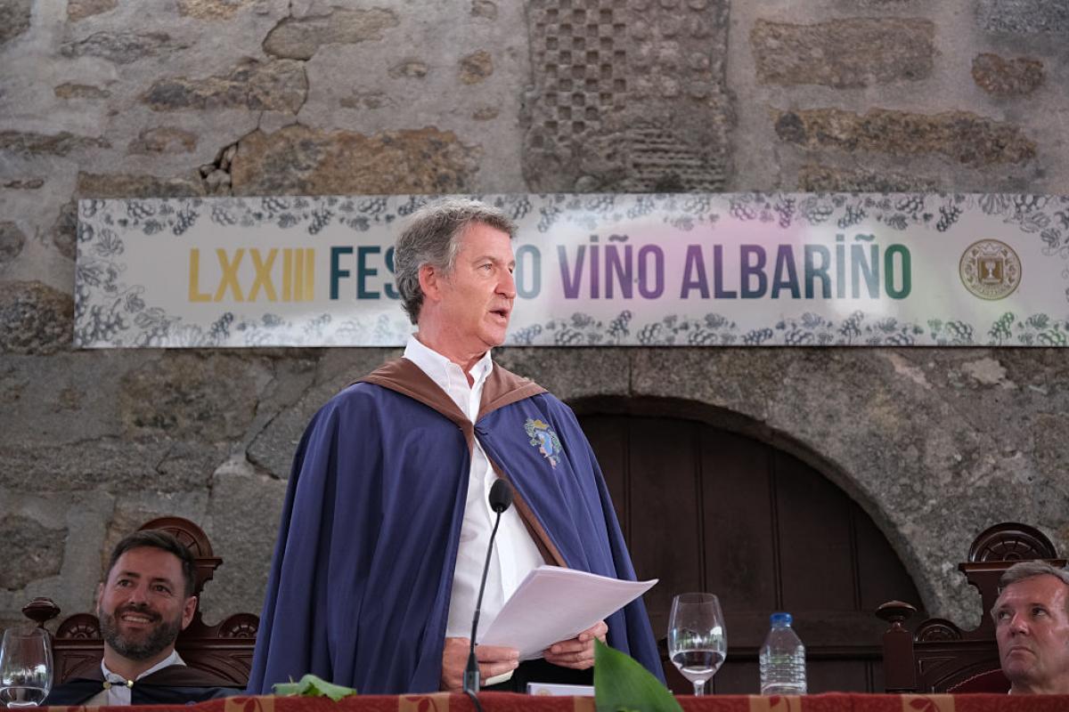 Alberto Núñez Feijóo, en la Feria del Albariño del domingo en Cambados