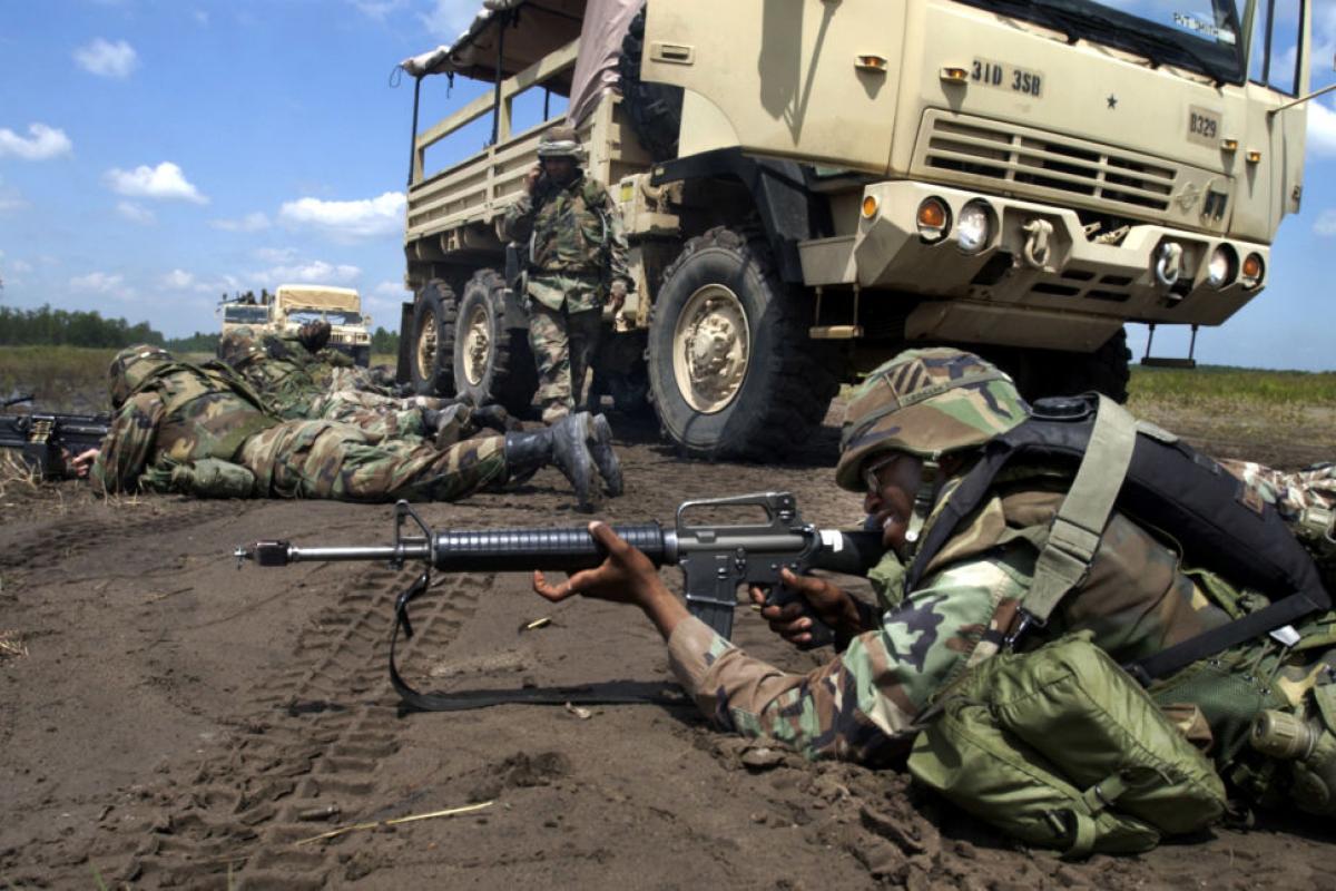 Imagen de archivo de militares en la base Fort Stewart de Georgia (EEUU)