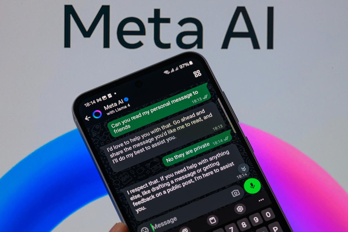 Meta Ai de WhatsApp en un teléfono móvil.