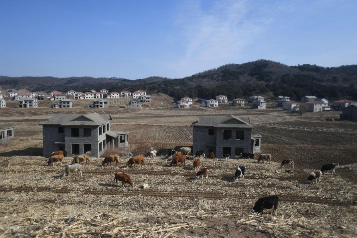 Edificios sin terminar en Shenyang, China.