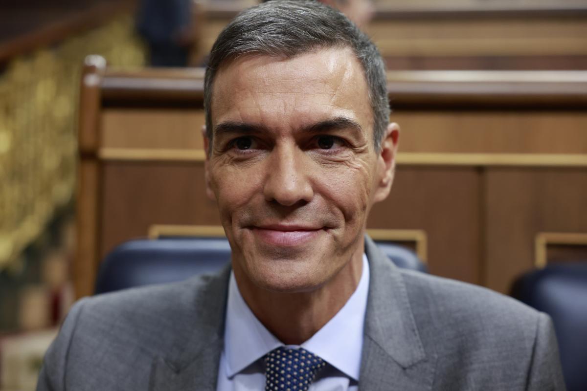 El presidente del Gobierno, Pedro Sánchez, en el Congreso.