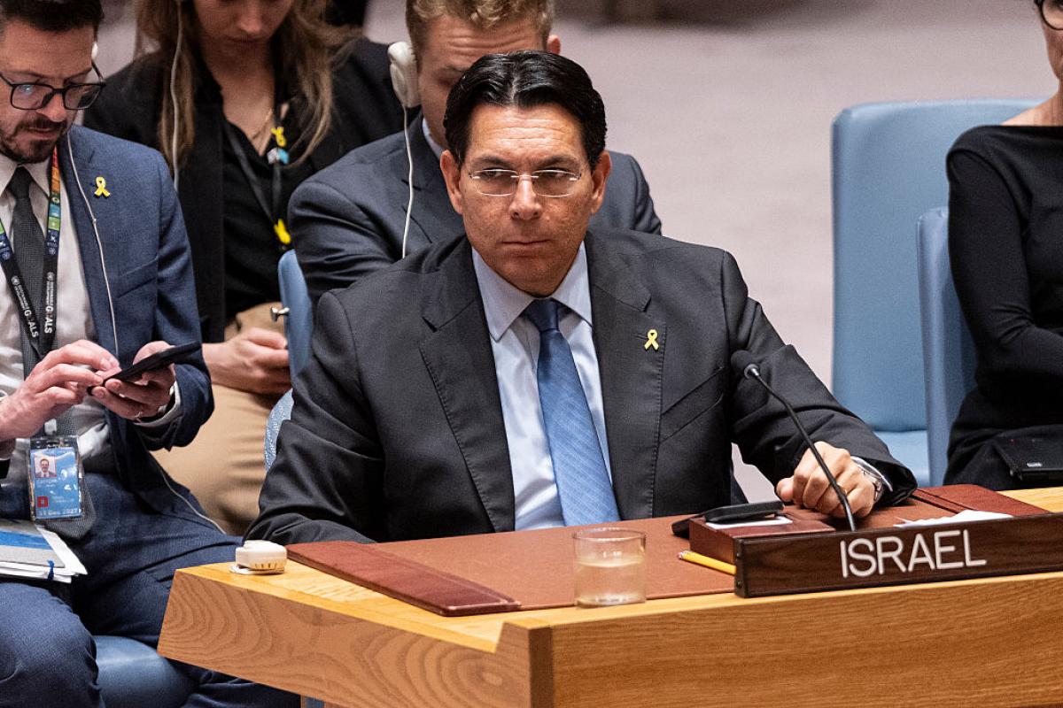 El embajador de Israel, Danny Danon, en un Consejo de Seguridad
