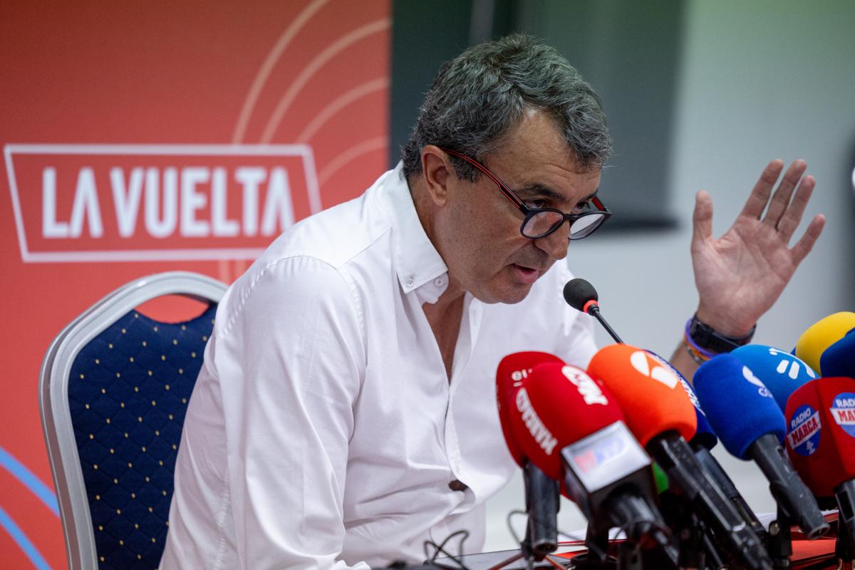 Javier Guillén, director de la Vuelta, ha lamentado "la imagen que ofreció la Vuelta" con la cancelación de la última etapa por la invasiones de la calzada e incidentes por parte de los manifestantes propalestinos, durante una rueda de prensa este lunes en Madrid.