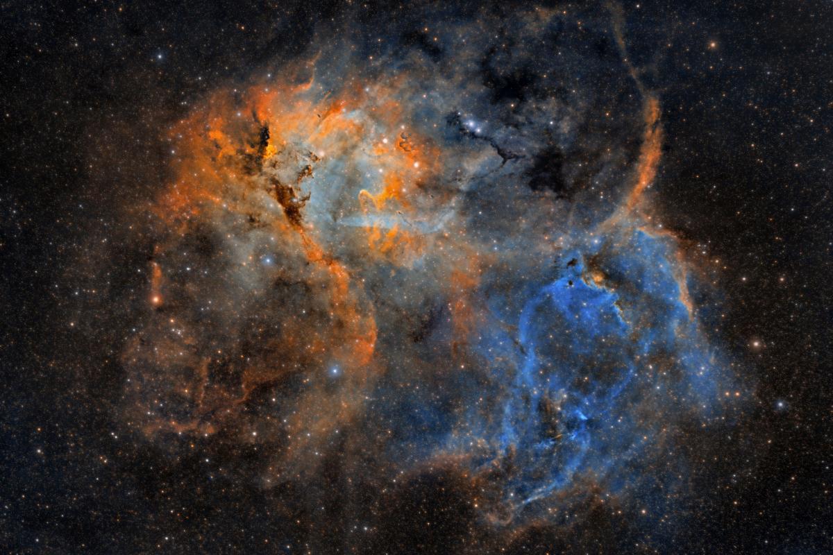 Lion Nebula (Sh2 -132), en una imagen de archivo tomada con un telescopio