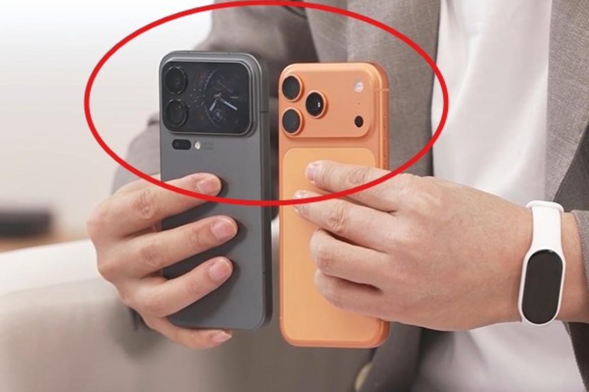 El presidente de Xiaomi, Lu Weibing comparando el iPhone 17 Pro y el Xiaomi 17 Pro.