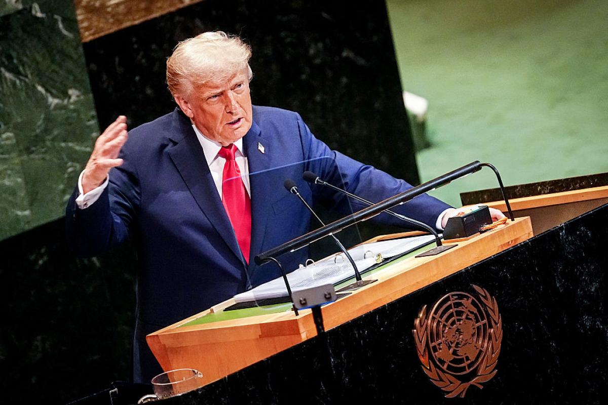 Donald Trump, en su discurso en la ONU