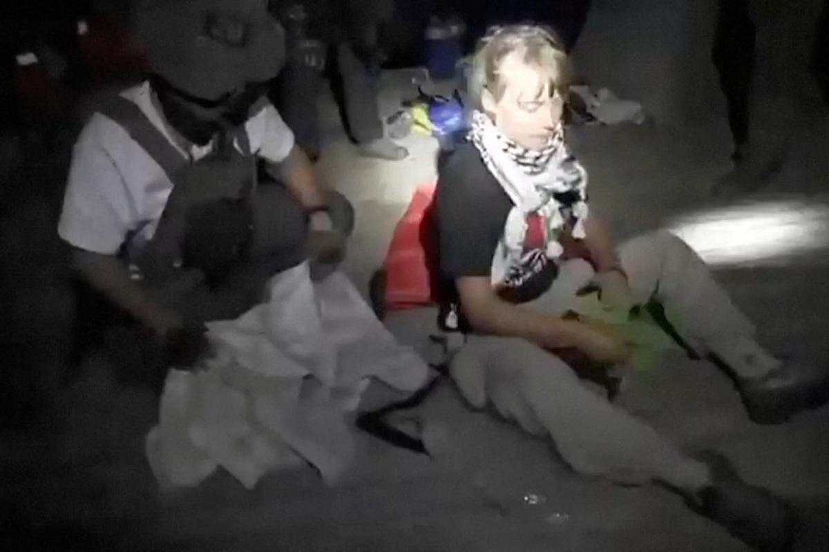 La activista sueca Greta Thunberg, en el momento de su detención