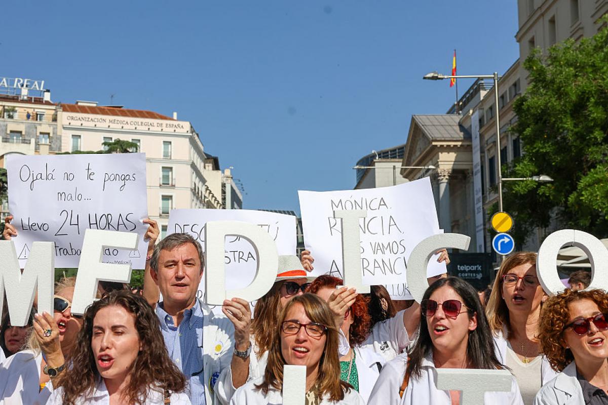 Manifestación en Madrid contra el Estatuto Marco del Ministerio de Sanidad.