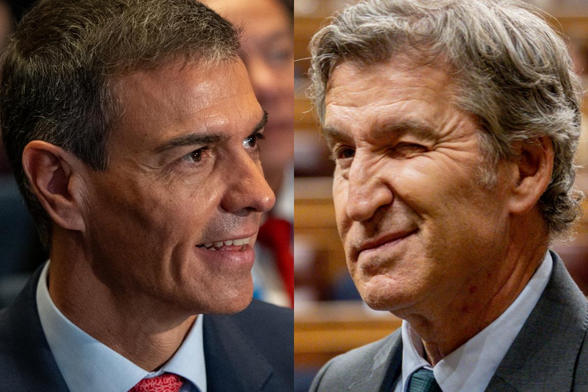 Pedro Sánchez y Alberto Núñez Feijóo, en sendas imágenes de archivo.