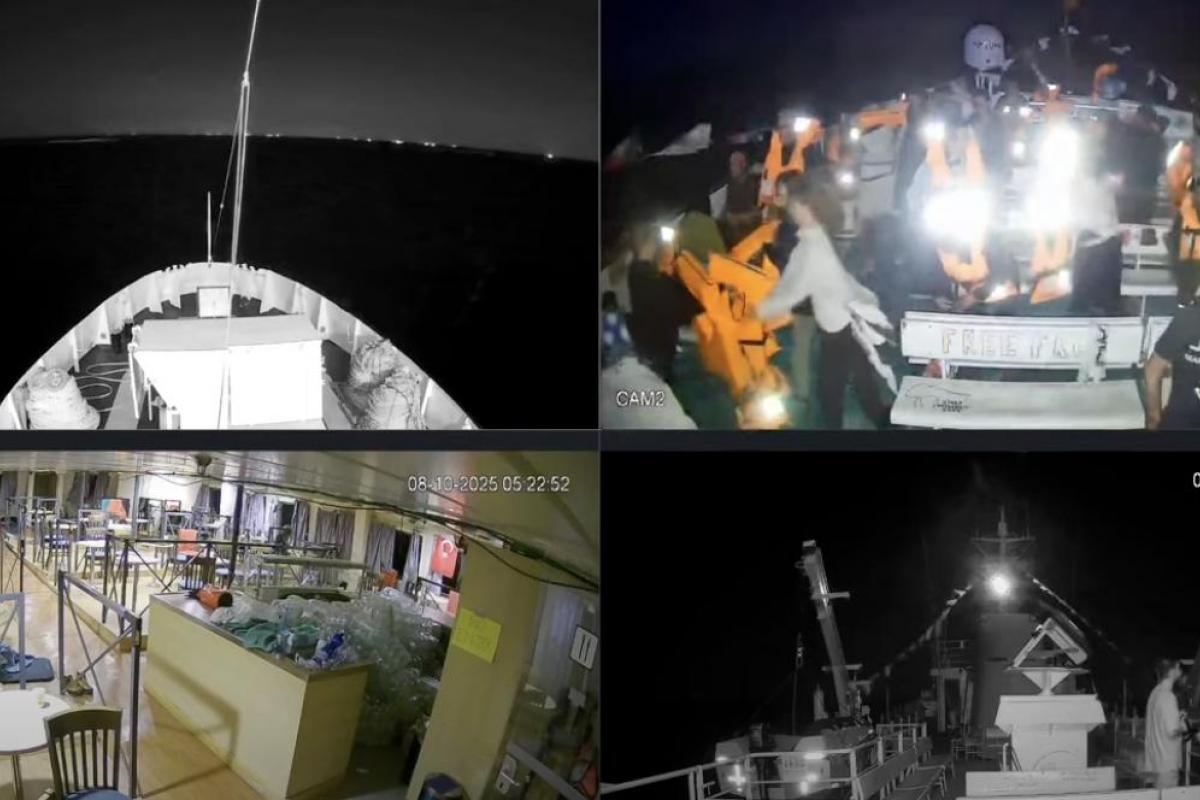 Instante en el que Israel intercepta a la segunda flotilla por Gaza