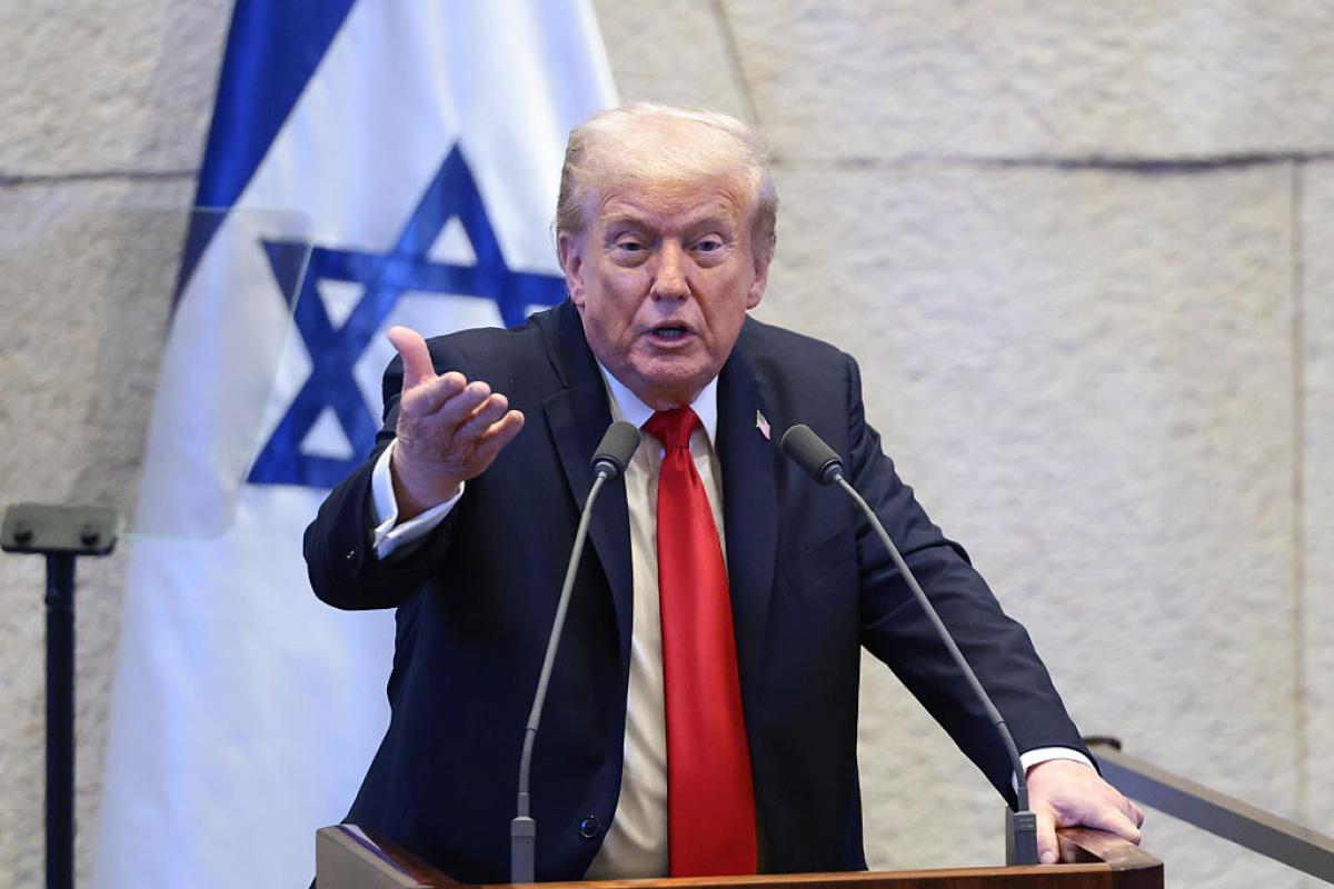 Donald Trump, durante su discurso en el Parlamento de Israel, la Knesset