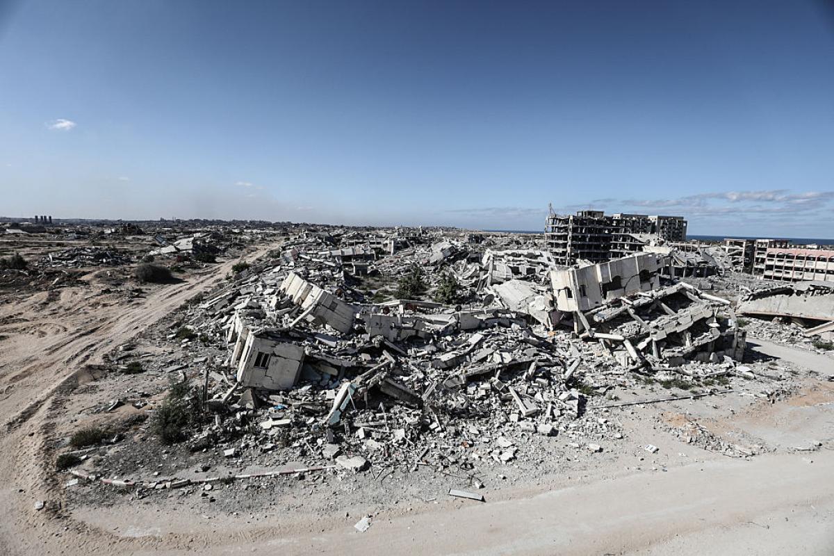 Escombros en una zona céntrica de Ciudad de Gaza tras los últimos bombardeos israelíes