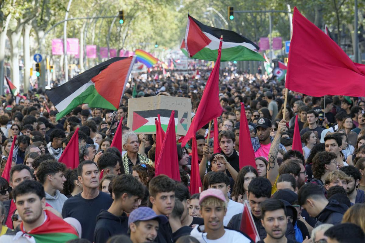 Manifestaciones por Palestina en Barcelona este miércoles.