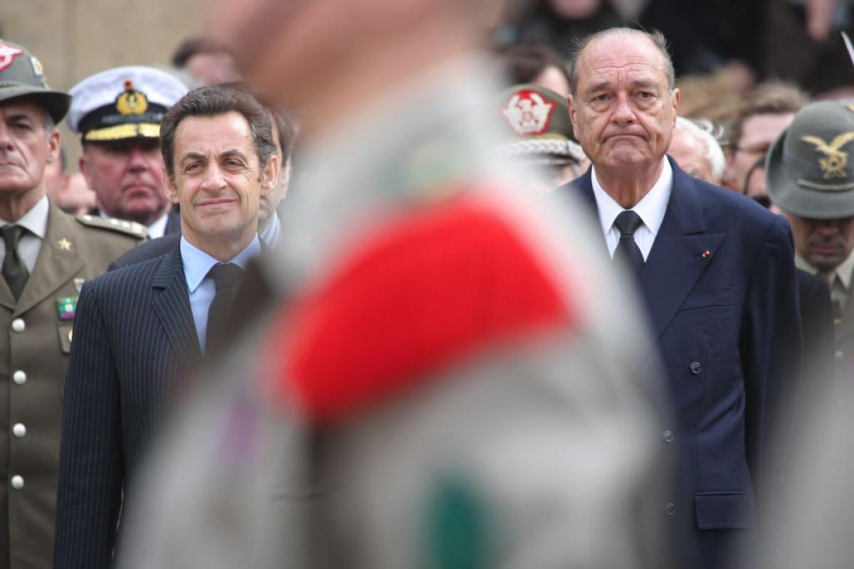 Nicolas Sarkozy en el funeral de Lazare Ponticelli en Los Inválidos de París, Francia, el 17 de marzo de 2008.