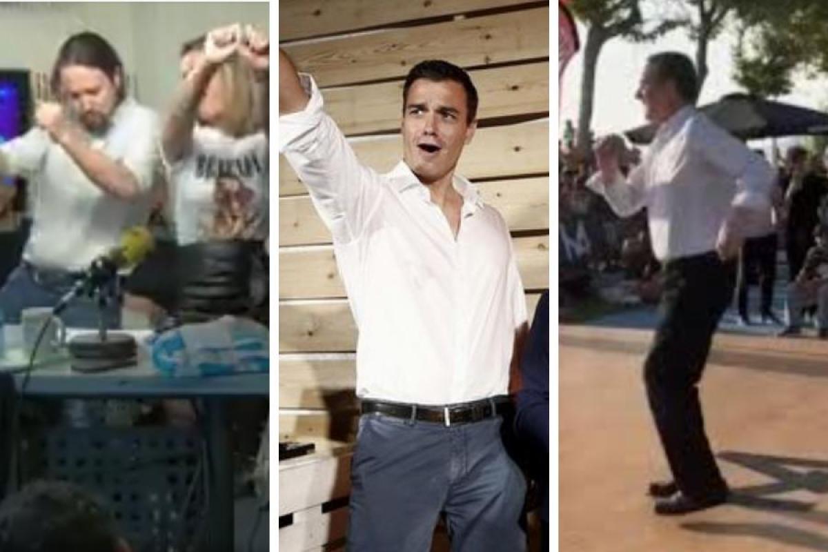Pablo Iglesias perreando en 'Buenismo Bien', Pedro Sánchez en un acto con Iceta y Abel Caballero bailando 'breakdance'.