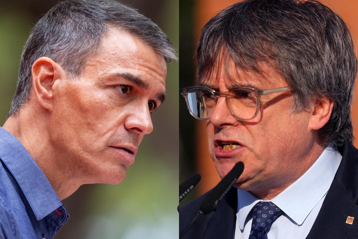 Pedro Sánchez y Carles Puigdemont, en sendas imágenes de archivo.