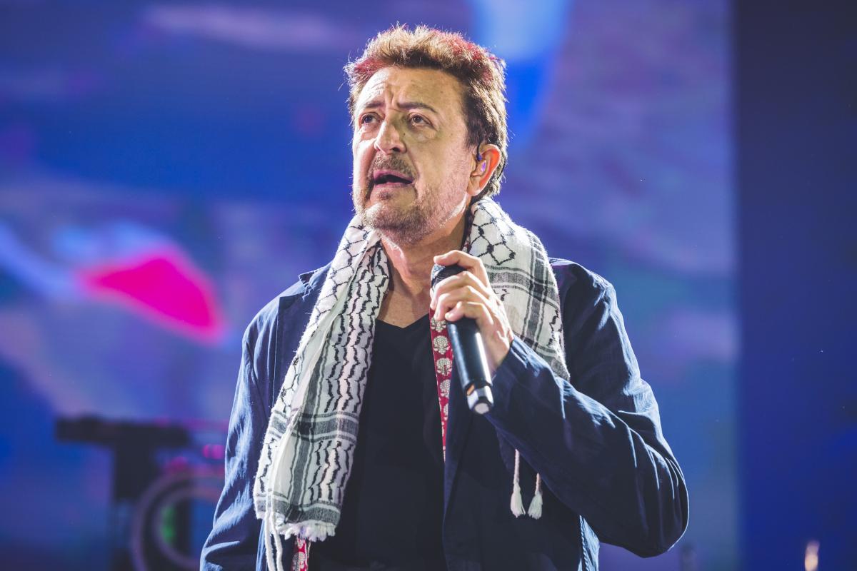 El cantante Manolo García durante un concierto.