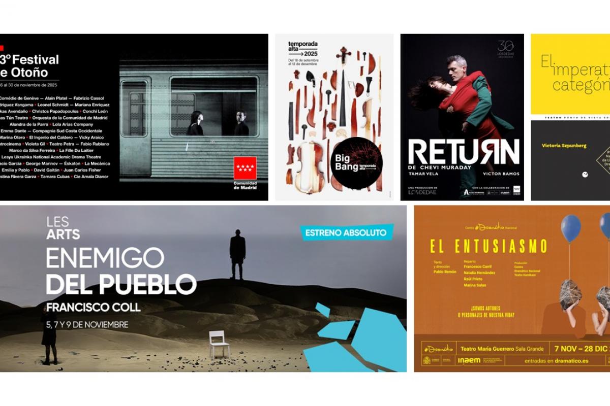Cartel de las obras de teatro recomendadas para noviembre.