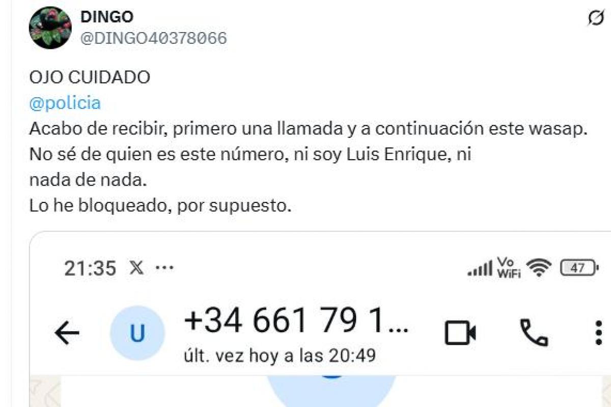 La estafa suplantando la identidad de la Policía que le ha llegado a @DINGO40378066 a través de WhatsApp