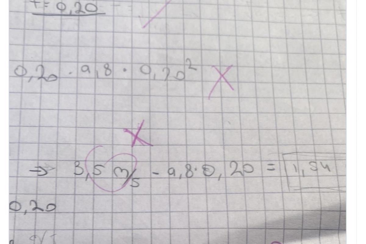 Tuit de kndelupp donde se puede ver un folio con una respuesta errónea a un ejercicio de Matemáticas