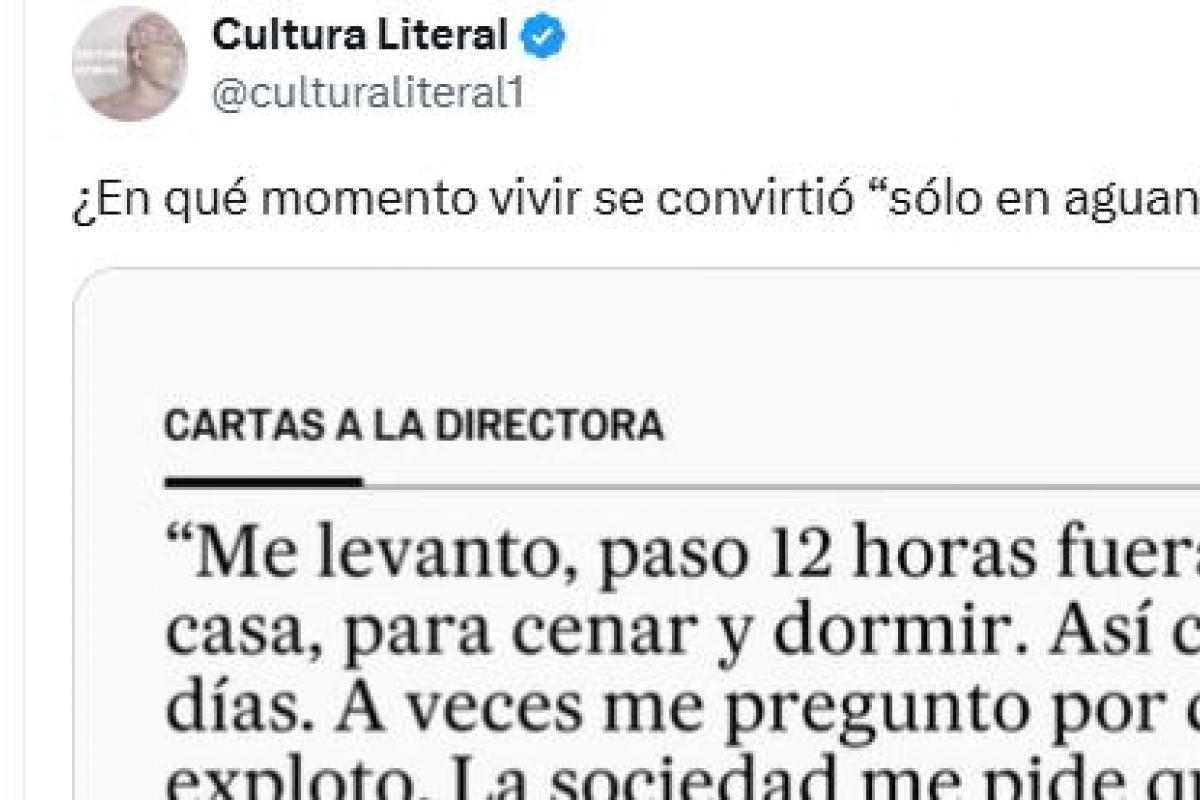 El tuit de Cultura Literal con la carta al director de El País.