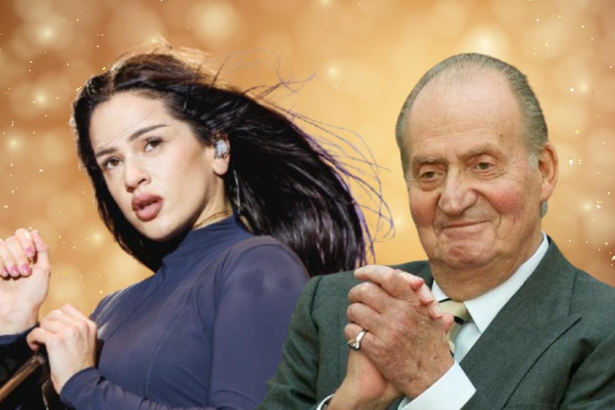 Fotomontaje con la cantante Rosalía y el rey Juan Carlos I.