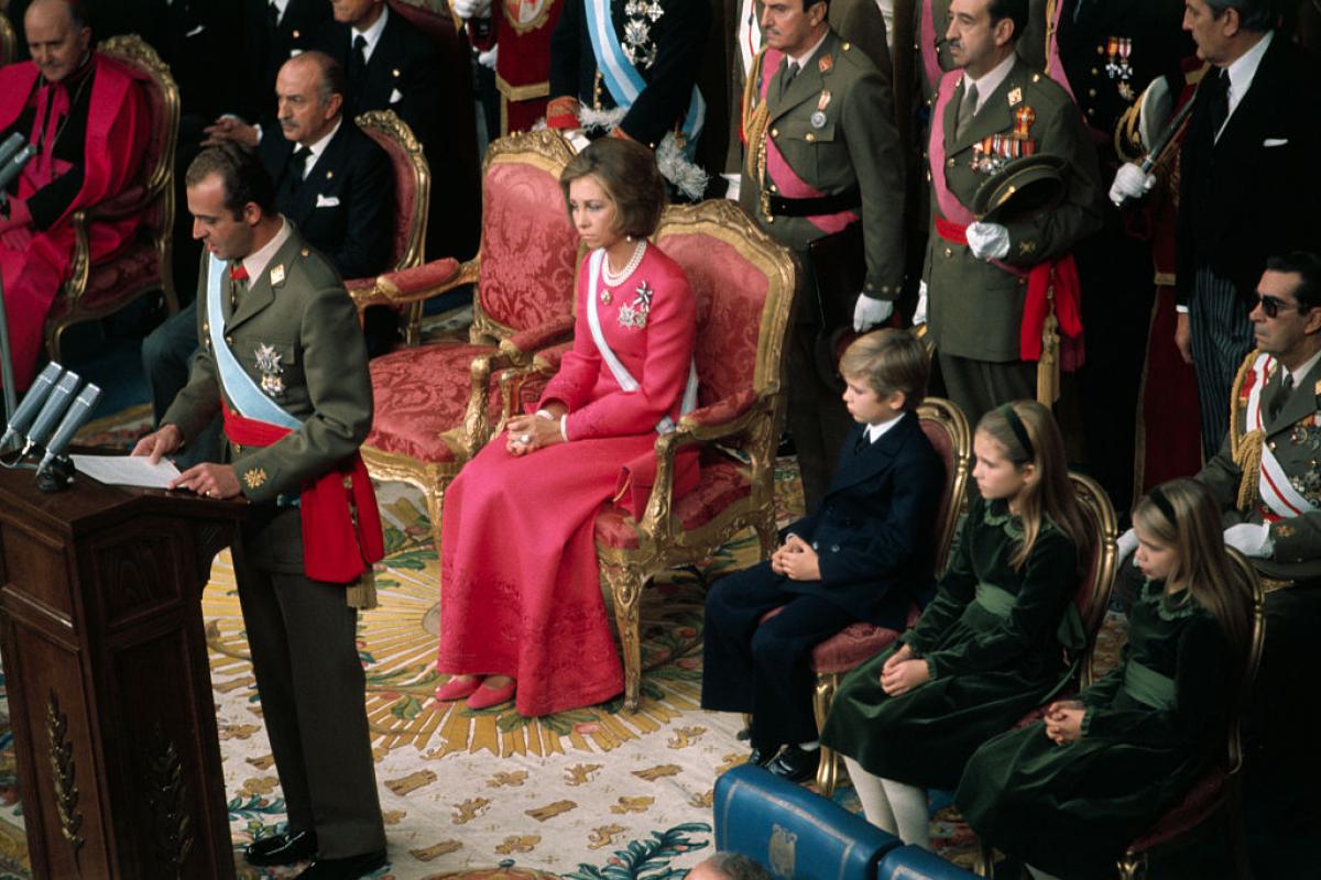 La reina Sofía, durante la proclamación de Juan Carlos I