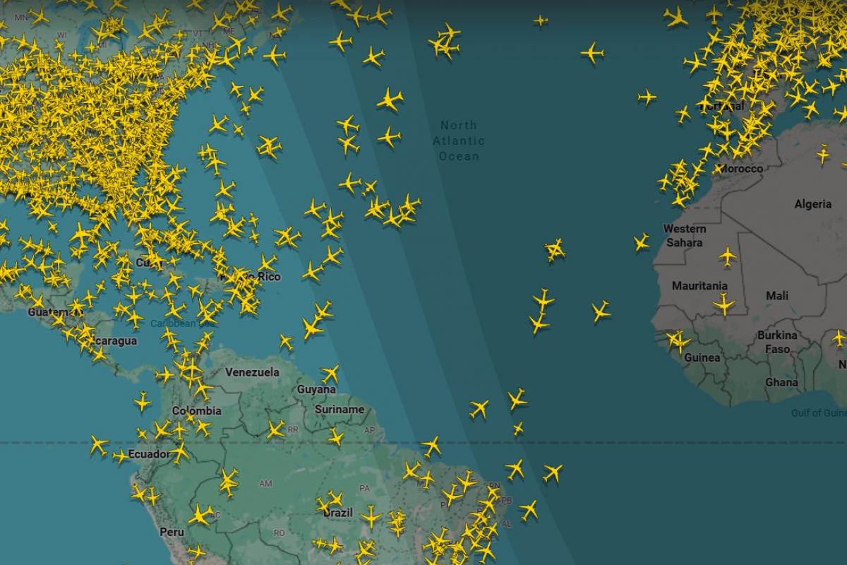 El espacio aéreo de Venezuela, a las 17.15 hora local de este lunes