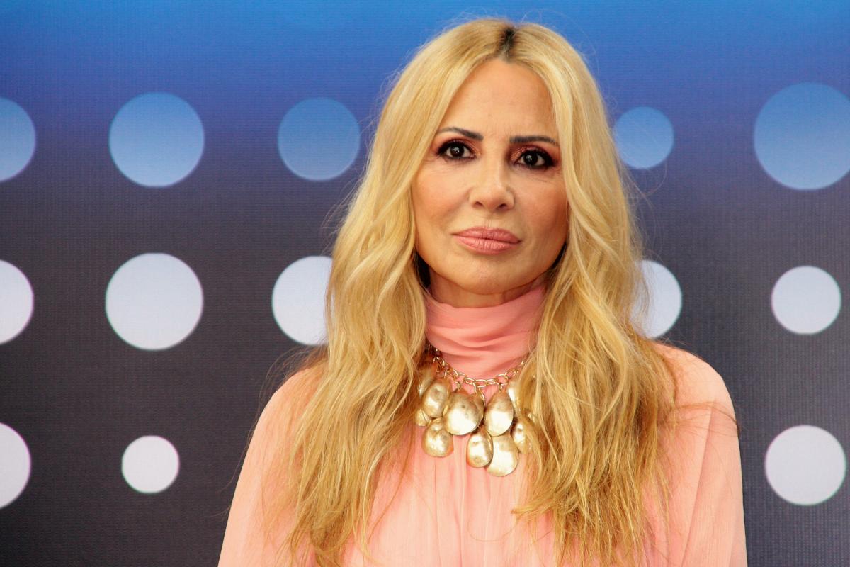 La cantante Marta Sánchez en una conferencia de prensa en México.