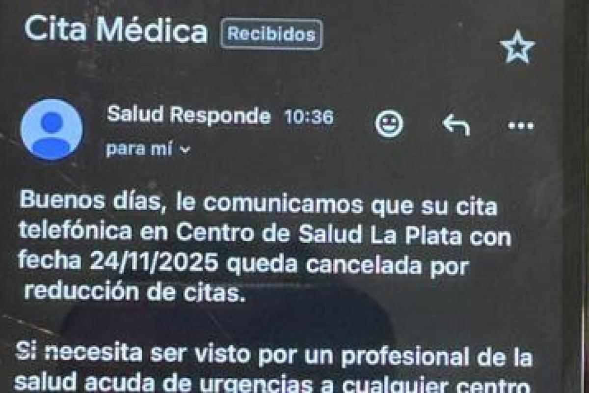 Fotografía de la Junta andaluza de una estafa sobre la cita médica.