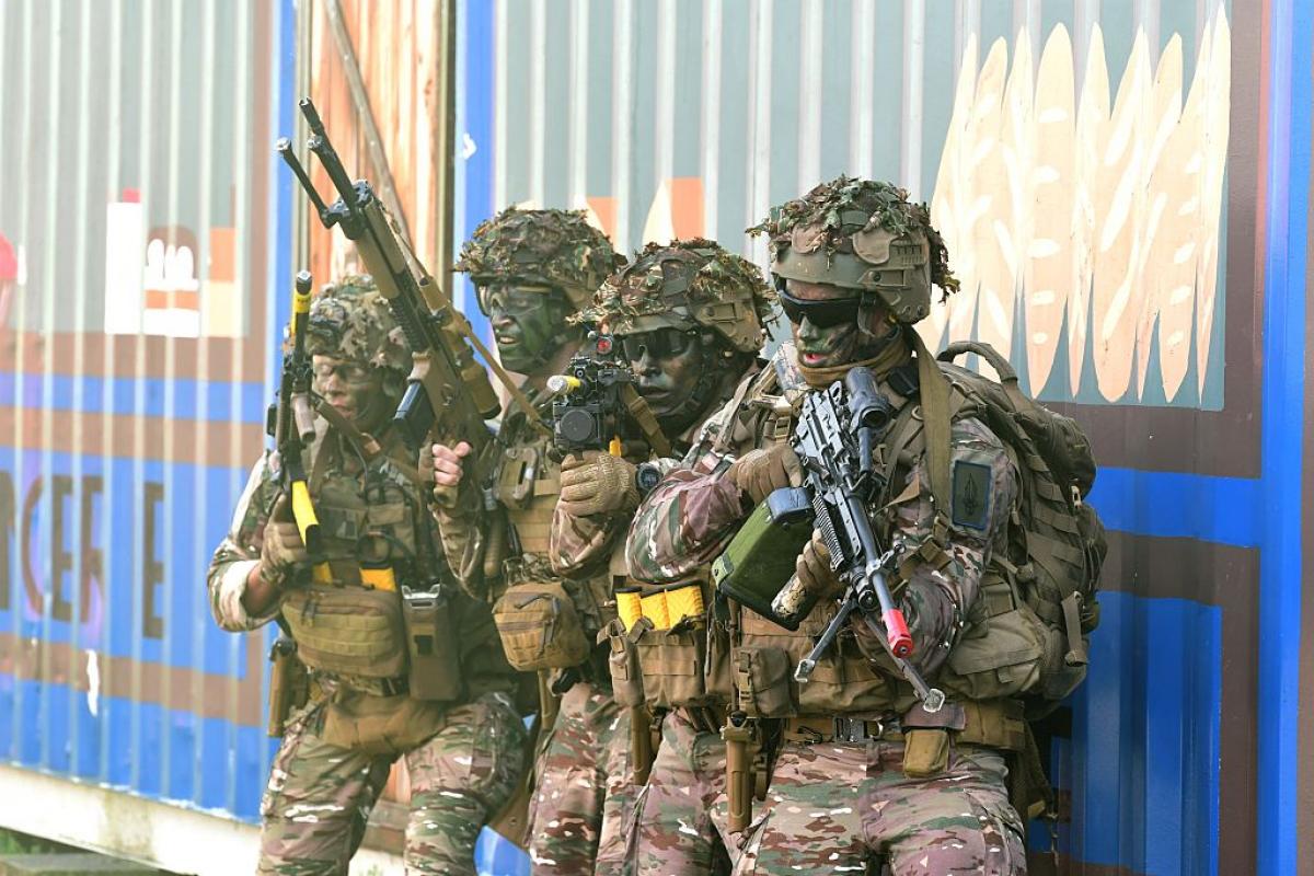 Soldados franceses en un ejercicio