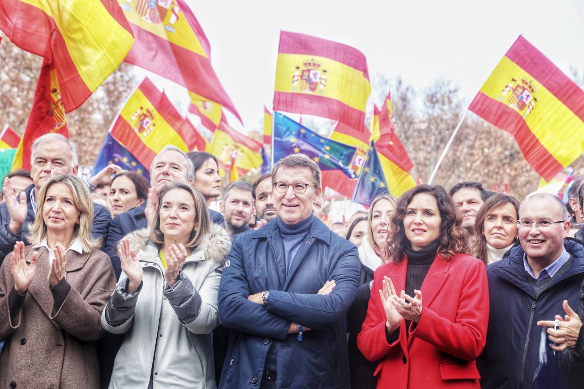 Foto de archivo de una manifestación del PP en el Templo de Debod.