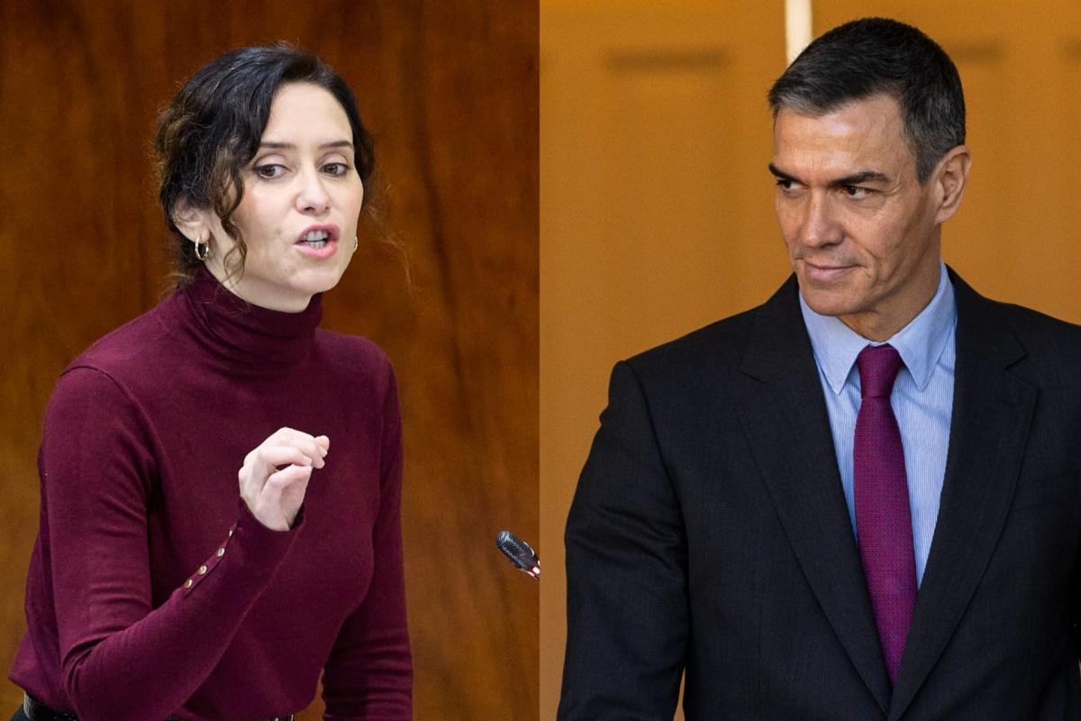 La presidenta de la Comunidad de Madrid, Isabel Díaz Ayuso, y el presidente del Gobierno, Pedro Sánchez.