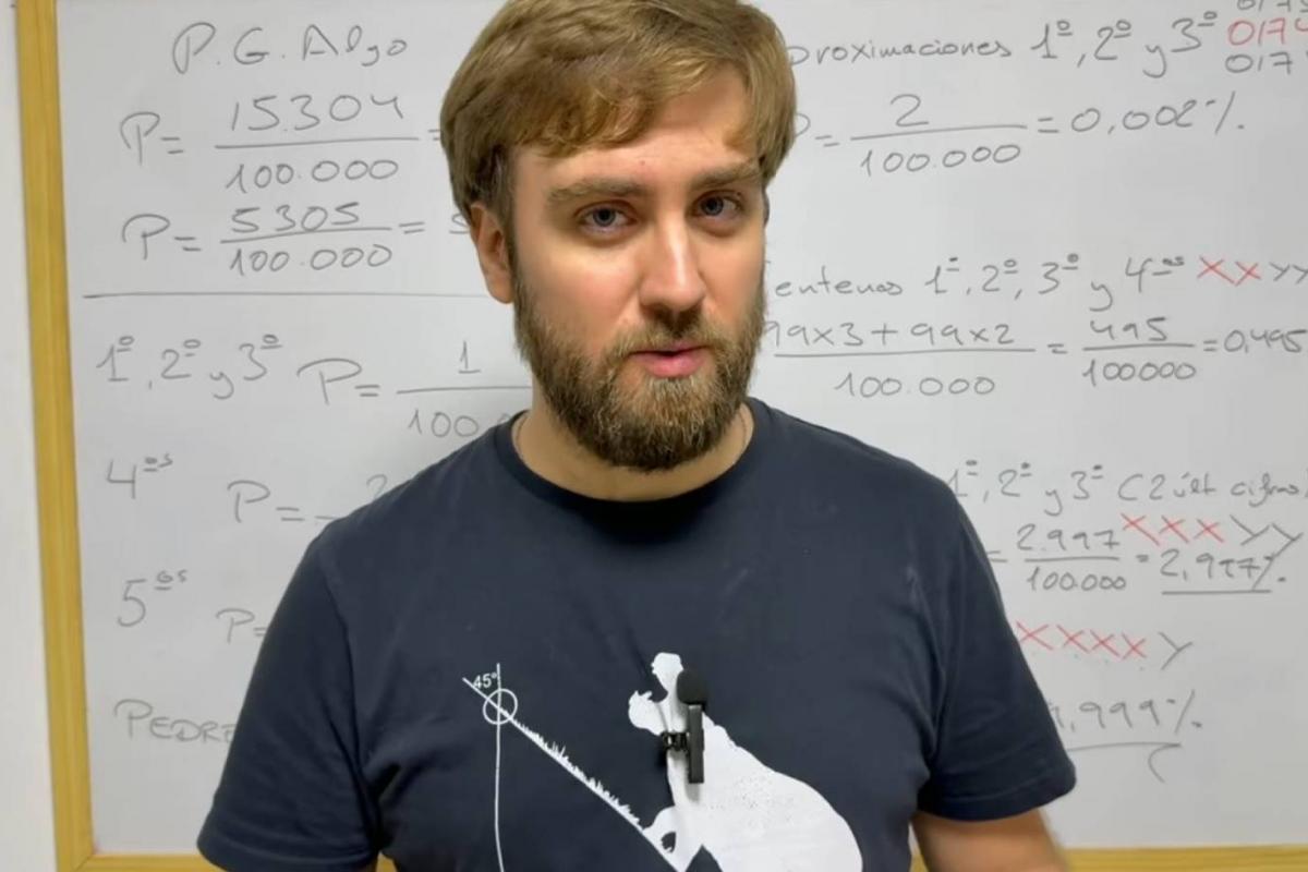 El matemático David Gonzalo aclarando tus posibilidades de que te toque algo en la Lotería