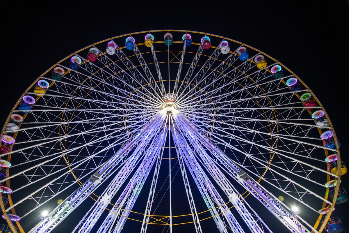 Noria del mercadillo navideño de Le Barcarès en 2021, al sur de Francia.