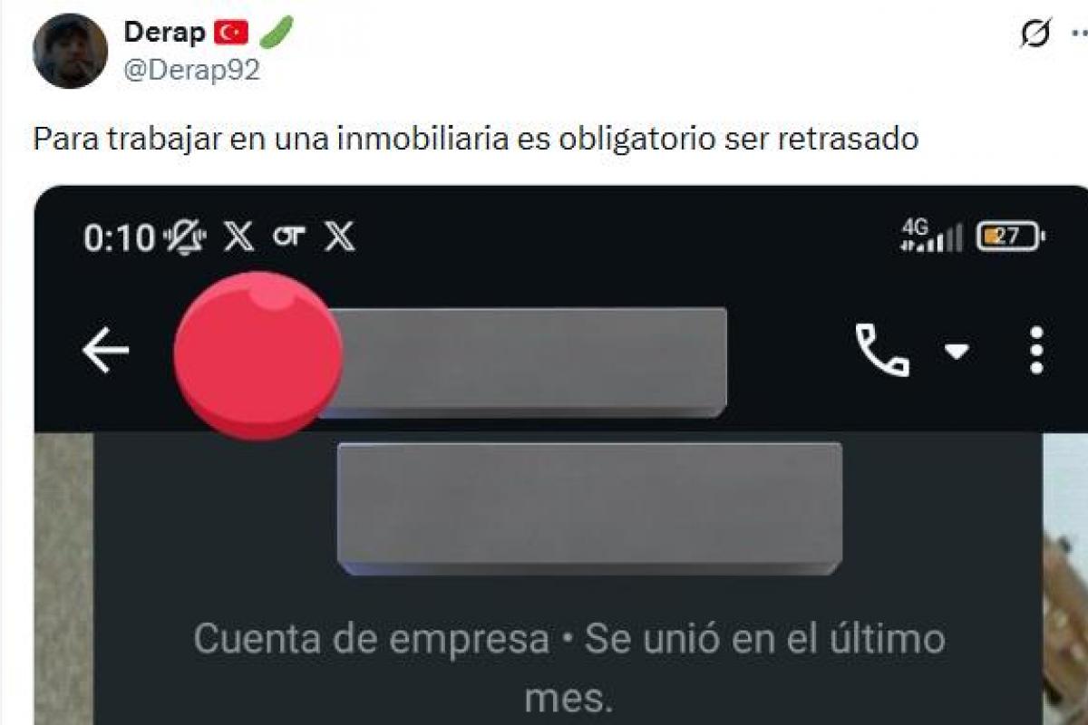 El tuit de @Derap92 con la conversación de WhatsApp.